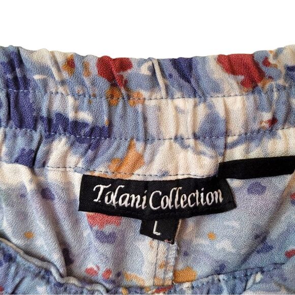 Tolani Collection Blue Absract Print Drawstring Pants Size L - Picture 3 of 6